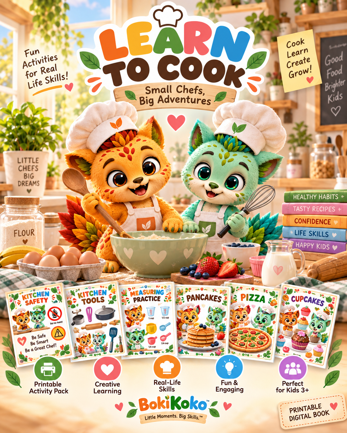BokiKoko™ Little Chef — Learn to Cook Digital & Printable Activity Book