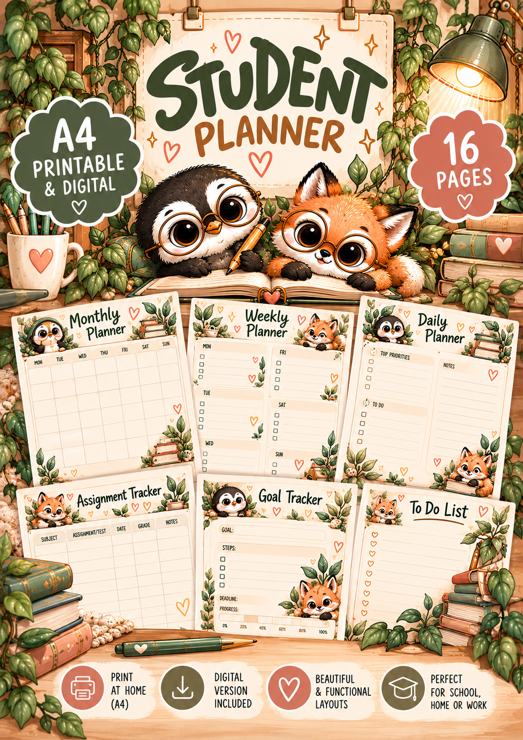 BokiKoko™ Student Planner — Digital & Printable
